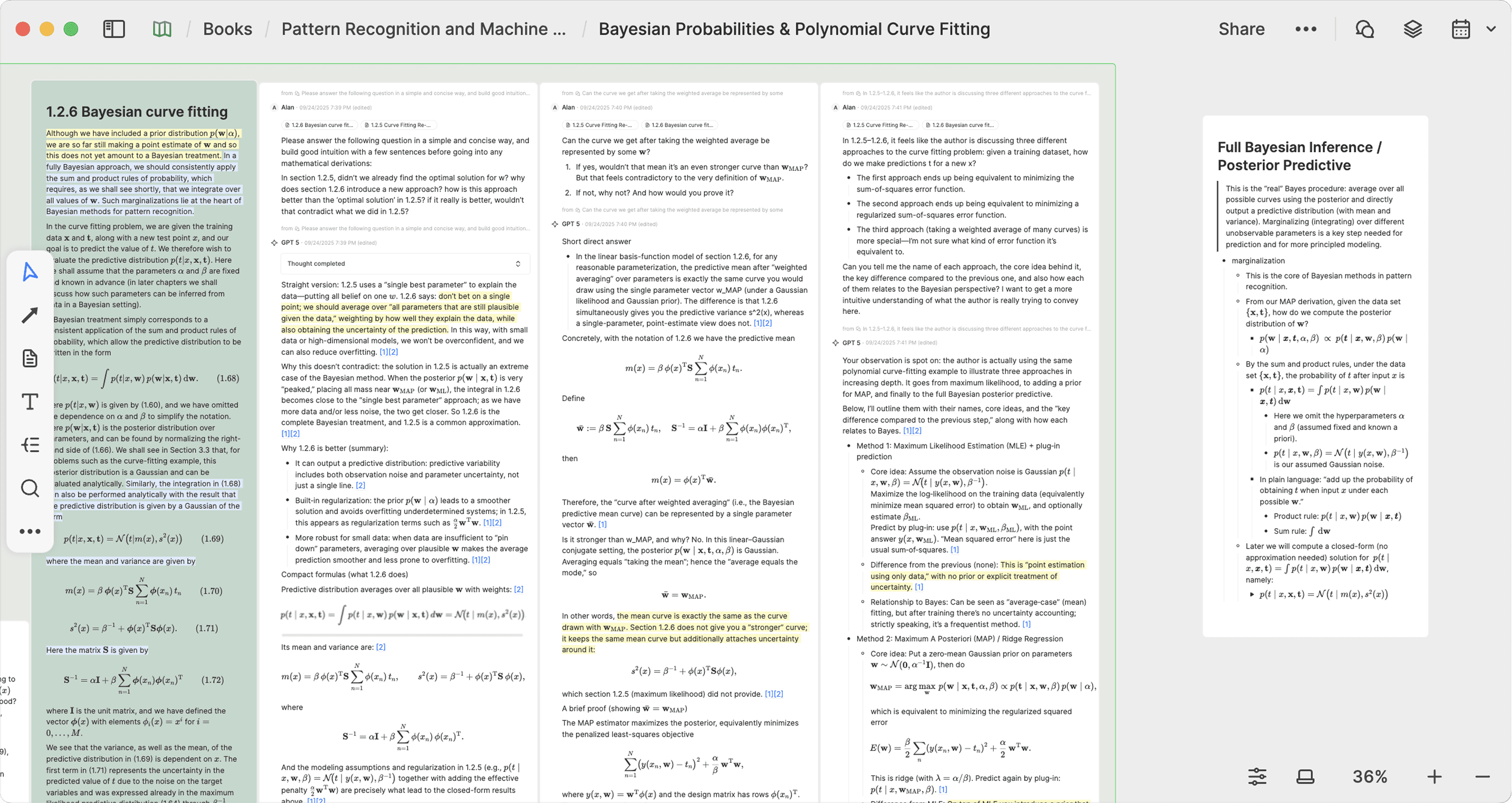 AI Learning Interface Screenshot