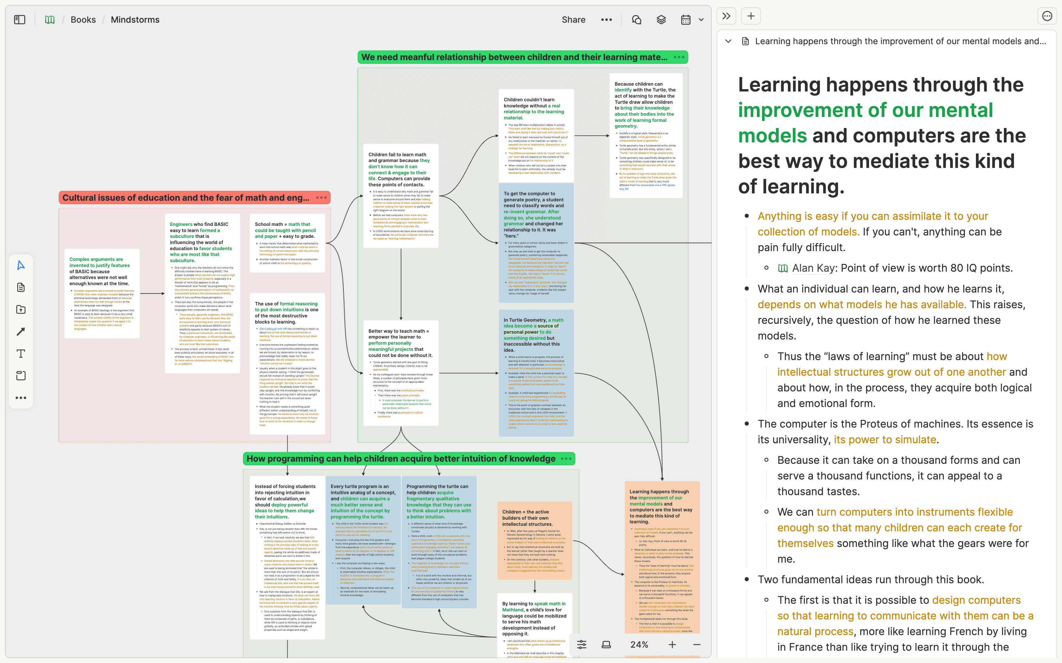 Whiteboard feature - Visual note-taking with Heptabase